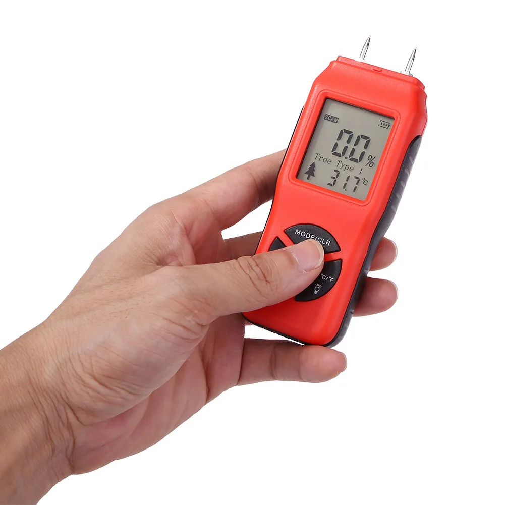 

Wood Moisture Meter Humidity Tester Timber Damp Detector Paper Digital Wall Moisture Analyzer Range 2%~70%