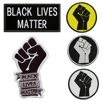 

BLM Black Lives Matter Embroidery Patches for T-shirt Iron on Stripes Appliques Clothes Stickers Clothing Badges DIY Decal