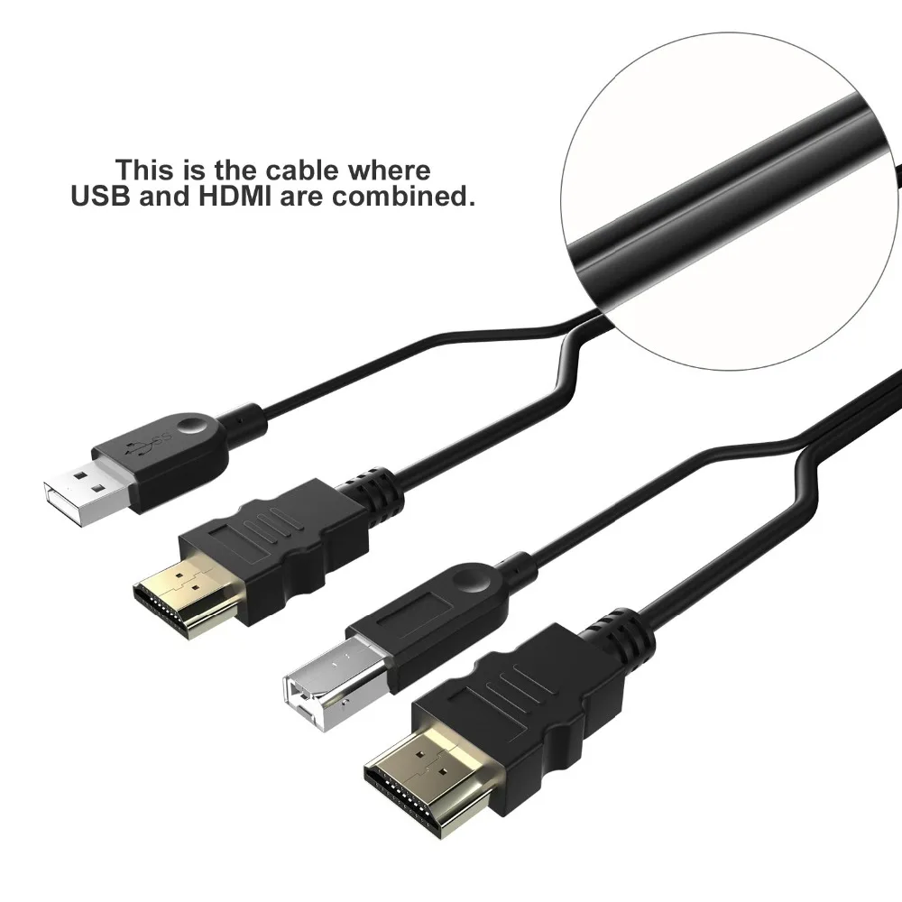 Тесла новые интеллектуальные высокое качество 1.5 м HDMI USB KVM специальный кабель