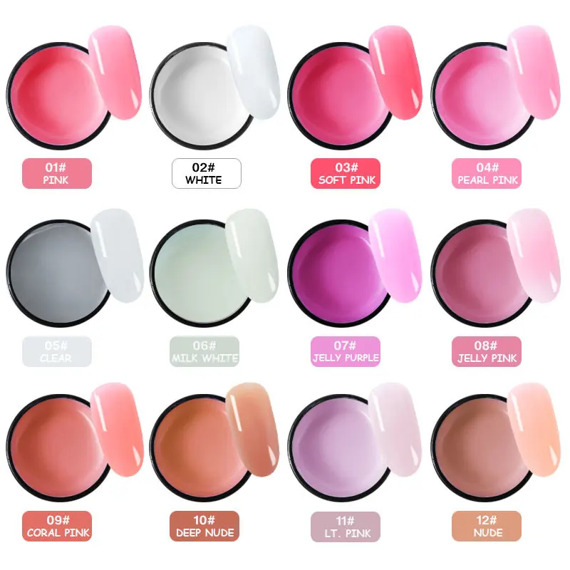 15ml High Viscosity Crystal LED Gel Clear Pink Camouflage Nail Building Extending UV LED Nail Extension Nail Gel