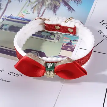 

Cat Christmas Collar Snowflake Dogs Necklaces Pet Adjustable Collars For Small Medium Dogs Chihuahua A