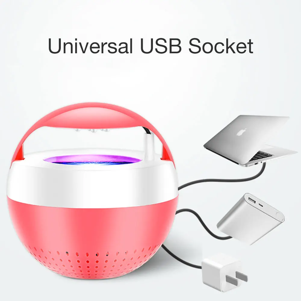 USB 5 Вт DC5V Zapper Москитная лампа, светильник от комаров, ловушка от насекомых, электрическая, безголосная, модная, синяя/красная, летающая, насекомые, моли, убийца