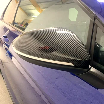 

2 pieces for VW Golf 7 MK7 7.5 GTD R GTI Touran L E-GOLF Side Wing Mirror Cover Caps Bright Black RearView Mirror Case Cover