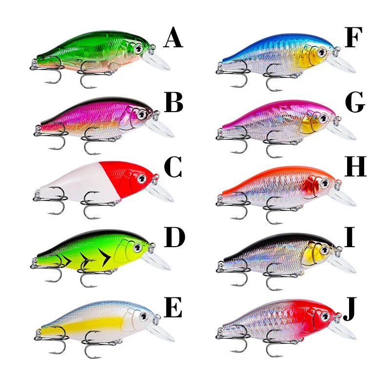 10PCS Black Minnow Crankbait hard fake baits Sea fishing lure Wobblers Artificial bait for Fishing Carp fishing gear swimbait - Цвет: 10PCS