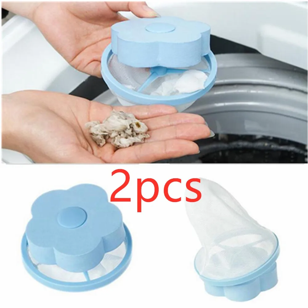 2pcs Washing Machine Filter Clothing Fur Hair Catcher Cleaning Bag