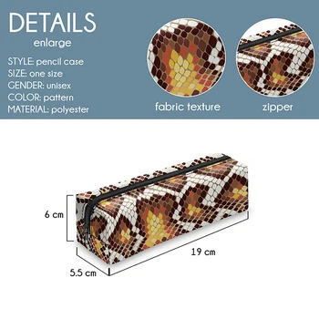 

3D Snake skin Pencil Case Zipper School Pencil Box Quality Pencilcase Pencil Bag School Supplies Stationery Bts Students bags 30