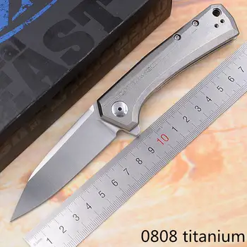 

JUFULE 2018 ZT 0808 titanium handle D2 blade Ball Bearing Flipper camping hunting Pocket Survival EDC Tool Folding kitchen knife