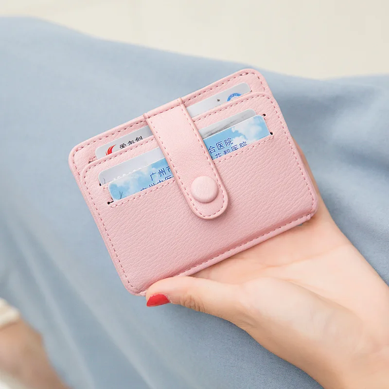 

Amoy Printed Leather Goods Card Bit More Wallet Women's Small Ultra-Thin Short Korean-style Hipster Cute Mini Wallet Purse