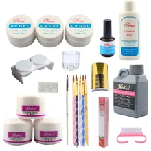 Set For Manicure Acrylic Nail Kit 3 Color Acrylic Powder With Nail Extension Semi Permanent Manicure Art Tools Set