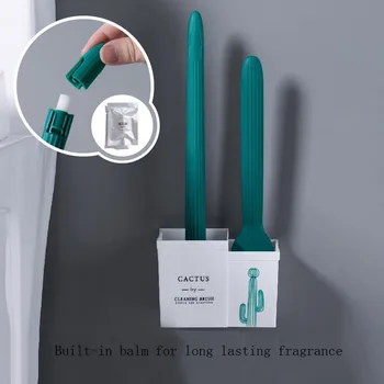 

2 Pack Toilet Brush and Holder Bath Brush with Long Handle Toilet Bowl Brush for Bathroom Wall Hanging Household Cleaning Tool