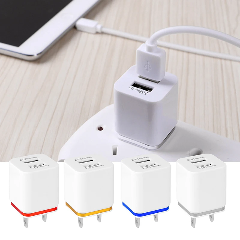 USB Зарядное устройство для Iphone11 двойной Порты USB 5V 3.1A зарядного Зарядное устройство для huawei Xiaomi камер смартфонов MP3-плееры - Тип штекера: plug us silver