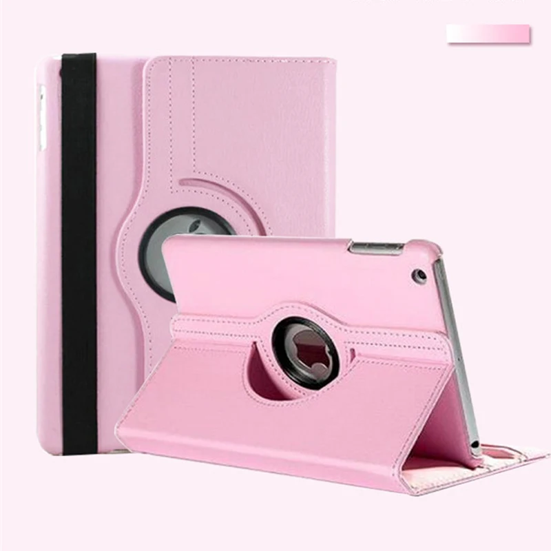 Чехол для iPad mini 1 mini 2 mini 3, вращающийся на 360 градусов, с откидной подставкой, A1432 A1454, защитный чехол 7,9 дюйма для iPad mini 1 2 3, умный чехол+ пленка - Цвет: pink