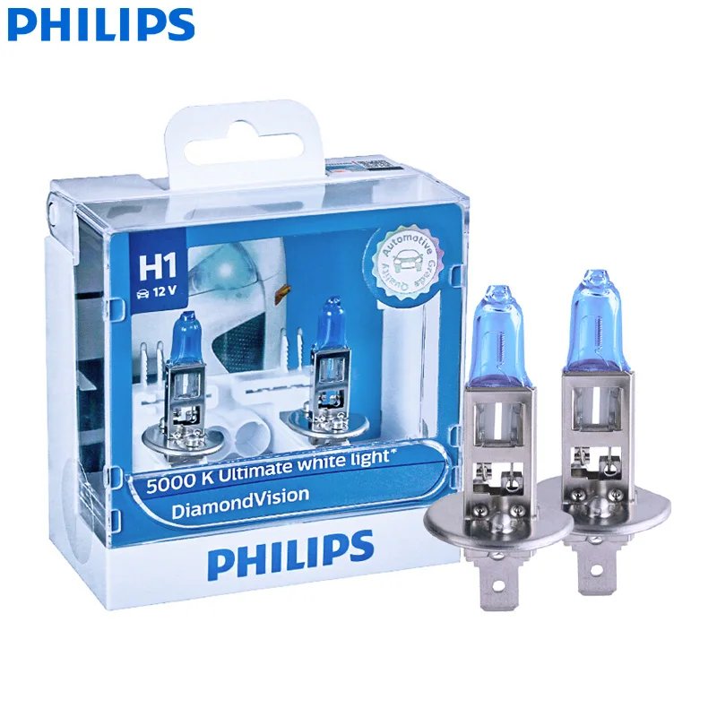 Philips Diamond Vision H1 12 В 55 Вт P14.5s 12258DVS2 5000K холодный светильник свет Автомобильные