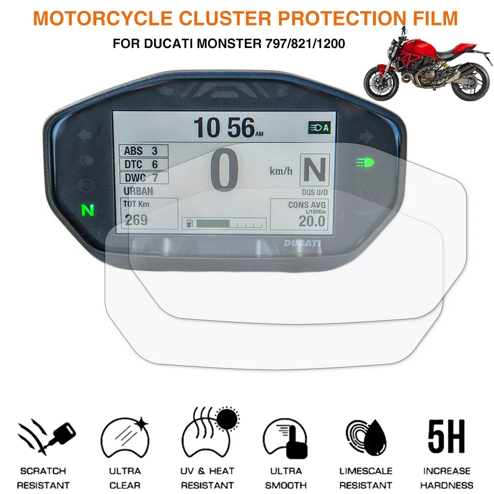 Motorcycle Cluster Screen Protector Scratch Protection Film For DUCATI Monster 797 821 1200 1200R 937 motorcycle accessories motorcycle screen protector