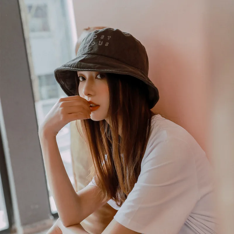 

New sun hat female summer cute sunscreen girl fisherman hat spring and summer female Japanese alphabet soft cloth hat male tide