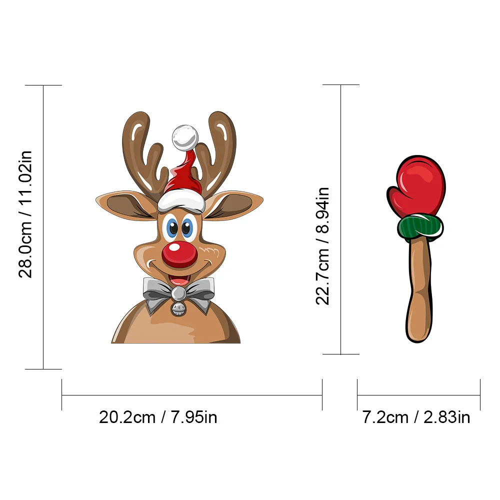 Рождественская наклейка на заднее лобовое стекло Санта-Клаус, наклейки на окна, автомобильные наклейки, Рождество, милые оконные декоративные переводные наклейки - Название цвета: QPMG07690000Q