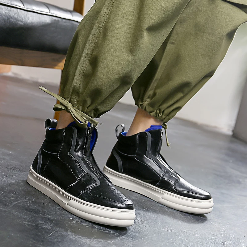 breathable skate men shoes casual high top spring flats white comfort trainers black hip hop street style sneakers designer