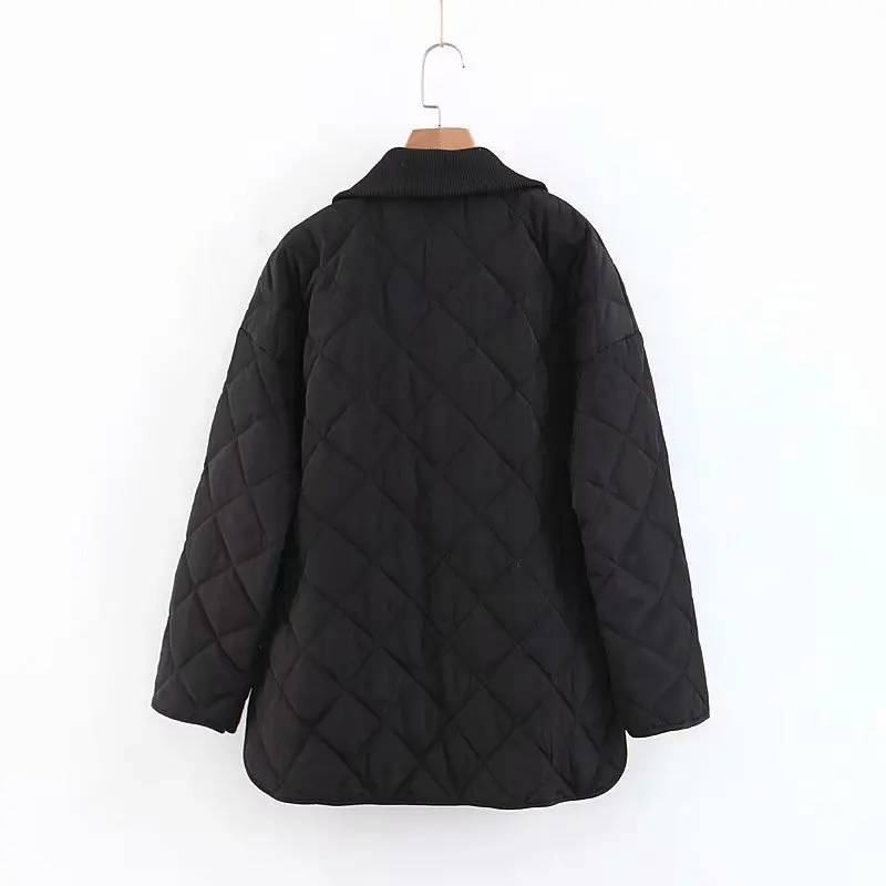 

Autumn And Winter New Style Europe And America WOMEN'S Dress-Style Solid Color Quilted Cotton-padded Clothes Zip-up Jacket W2942