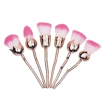 

Professional Completa 6pcs/set Beauty Rose Shape Makeup Brushes Kit Cosmetic Brushes for Face Foundation Powder Eyeshadow