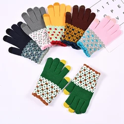 Winter Touch Screen Gloves Women Men Warm Stretch Knit Mittens Imitation Wool Full Finger Female Crochet Thicken