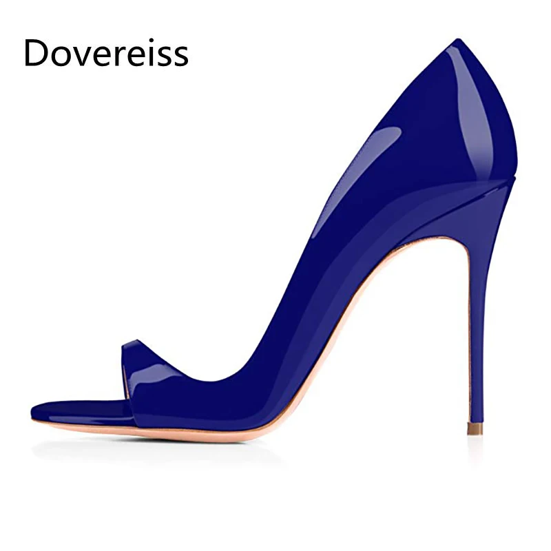 

Dovereiss Fashion Women's Shoes summer new Elegant Red Gold White Peep toe Slip on Pumps sexy Office lady Party shoes 35-45