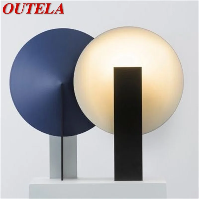 

OUTELA Contemporary Simple Table Lamp LED Colorful Desk Lighting for Home Bedroom Decoration Living Room