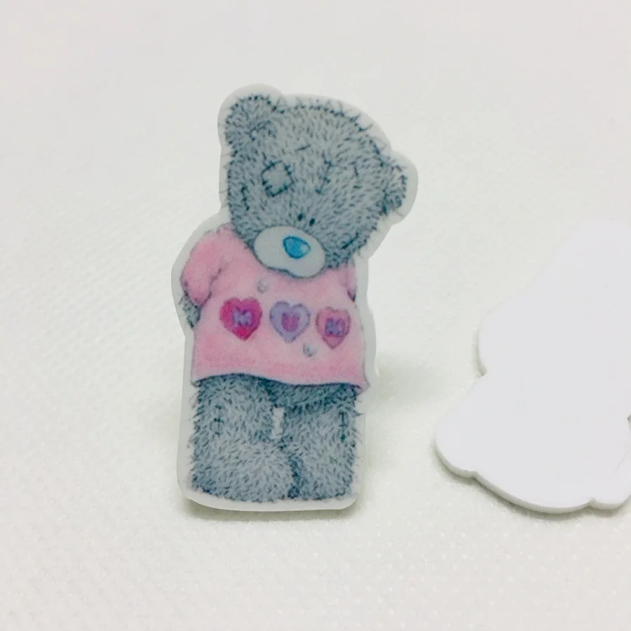 10 шт./лот плоская полимерная kawaii Медведь DIY полимерные кабошоны аксессуары для меховой брелок для телефона чехол повязка на голову