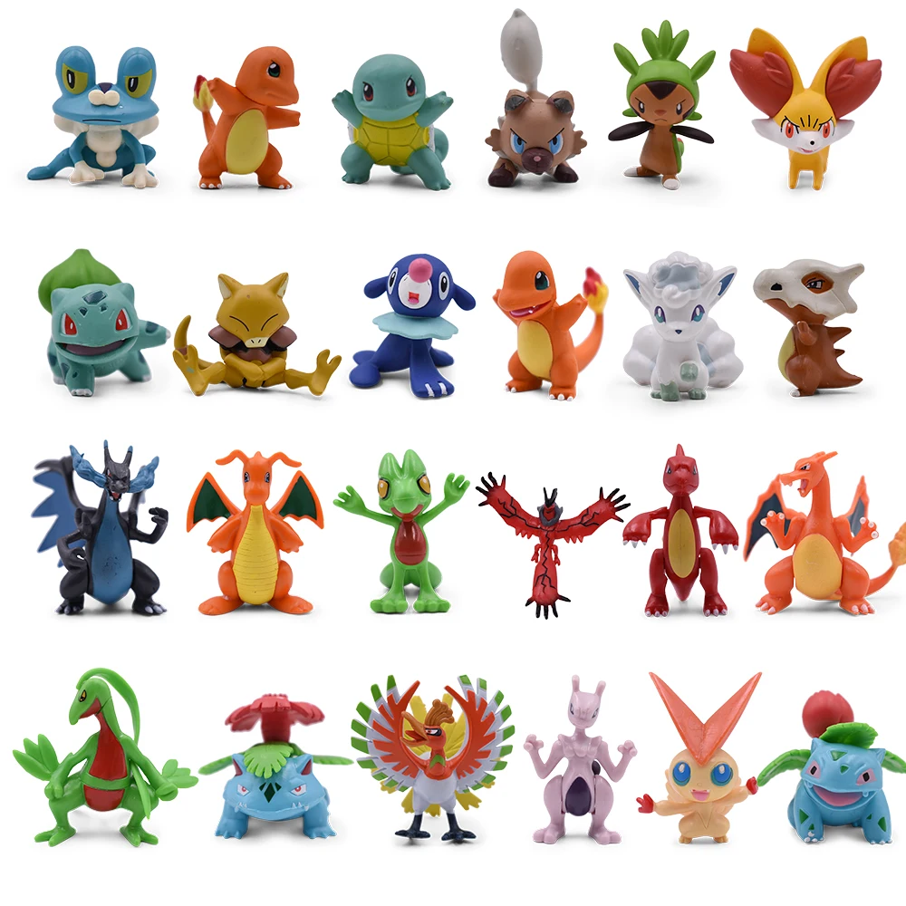 

2''-3'' PVC Eevee Charmander Mega Charizard X&Y Bulbasaur Alola Vulpix Ninetales Greninja Squirtle Abra Anime Action Toy Figure