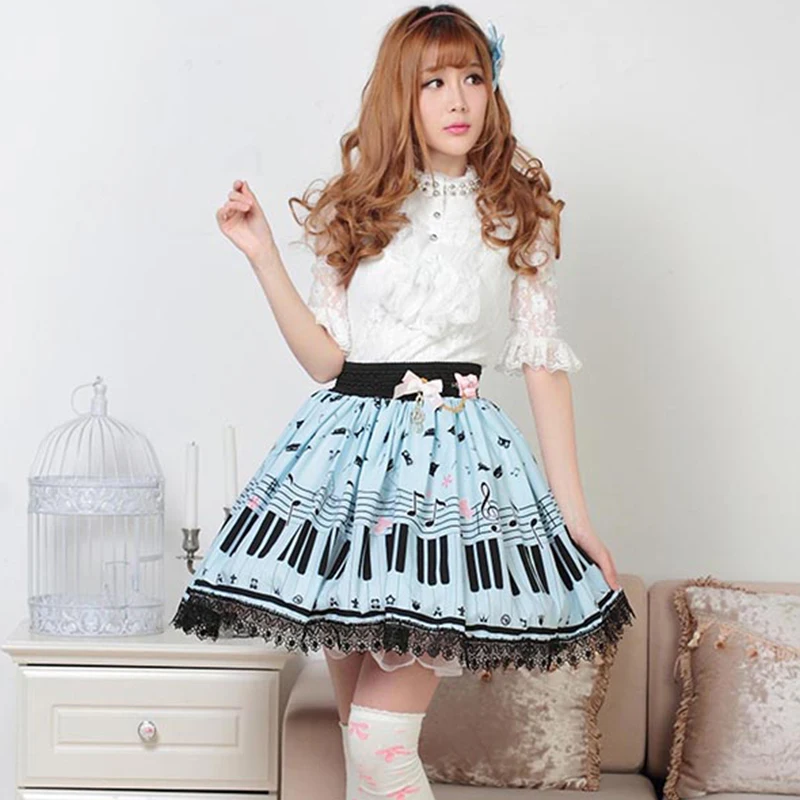 Принцесса Милая Лолита Юбки кошка Лори юбка на оригинальной розовой скрипки ключи повседневная юбка осень Девочка сладкий принцесса GZWY103