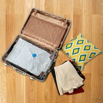 

14 pcs. Set Vacuum Bag, 6 Jumbo (80x100cm) + 8 Small (40x60cm) Travel Vacuum 77% Space Saver Reusable for bed linen, blankets, c