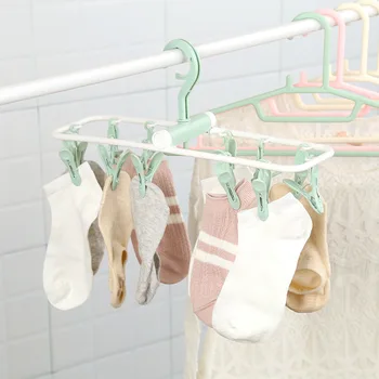 

Drying Rack with Clip Baby Drying Socks Panties Hanging Baby Inner Clothes 12 Clip Function Household Drying Rack Hanger