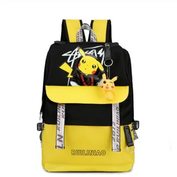 

Pokemon Pikachu Backpack for Teenage Boys Girls Luminous School Bag USB Charging Anti Theft Waterproof Laptop Backpack