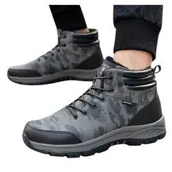 Мужские зимние хлопковые уличные ботинки с высоким берцем; Водонепроницаемая походная обувь; легкие удобные дышащие кроссовки; Zapatos De Hombre