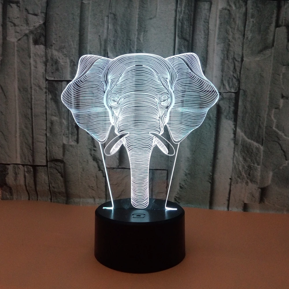 

Lucky Elephant Cute Baby 7/16 Color Changing LED Night Light Lamp Wedding Party Decor 1pc Drop Shipping Best Gift