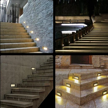 

Waterproof (3*1)3W LED underground light lamps recessed buried floor lamp outdoor Landscape stair step wall lighting AC85-265V