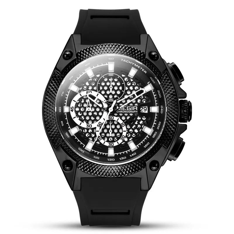 

New Style Megir Natural Detox Gainer MEN'S Watch Multi-functional Timing Fashion HORNET'S NEST Quartz Watch 2127
