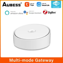 

Aubess Tuya ZigBee Smart Gateway Multi-mode Tuya Bluetooth Mesh ZigBee Hub Smart App Remote Control Home Automation Smart Life