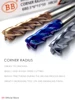 BB Corner Radius End Mill CNC R Nose Cutter Tungsten Carbide Steel Metal Router Tool 3 4 Flutes Deg R0.5 R1 ► Photo 2/6