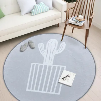 

Textile Decor Rugs Geometric Play Game Mats Nordic Modern Plush Floor Rug Round Area Carpet Living Room Bedroom Home