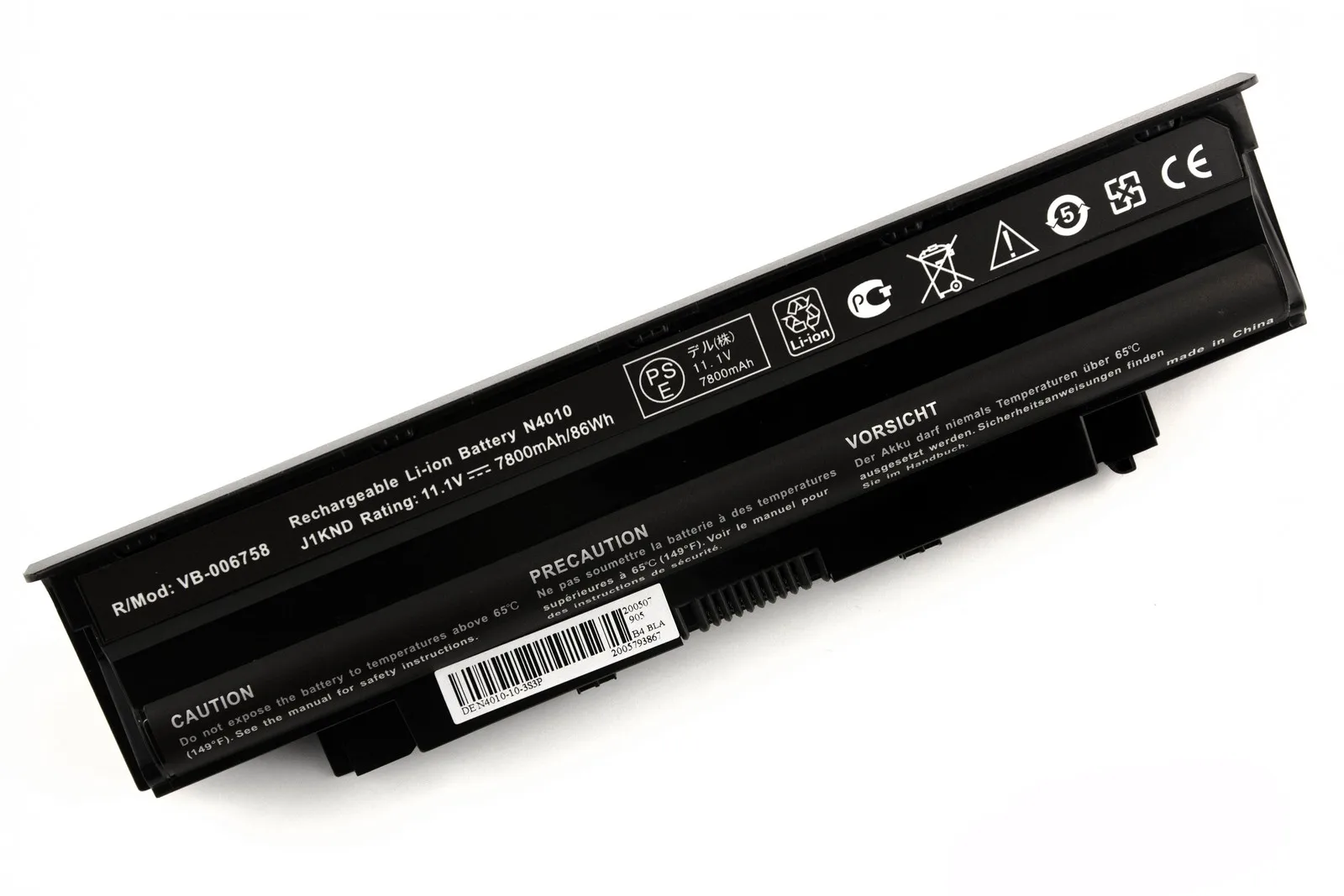 Аккумулятор для ноутбука Dell Inspiron 13R 14R 15R 17R M411 (11.1V 6600mAh) P/N: J1KND J4XDH 04YRJH 06P6PN 07XFJJ |