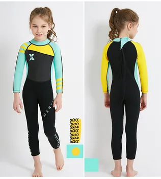 

DIVE & SAIL Children's Wetsuit 2.5MM One-piece Female Wetsuit Warm Snorkeling Surf Jellyfish Winter Swimsuit
