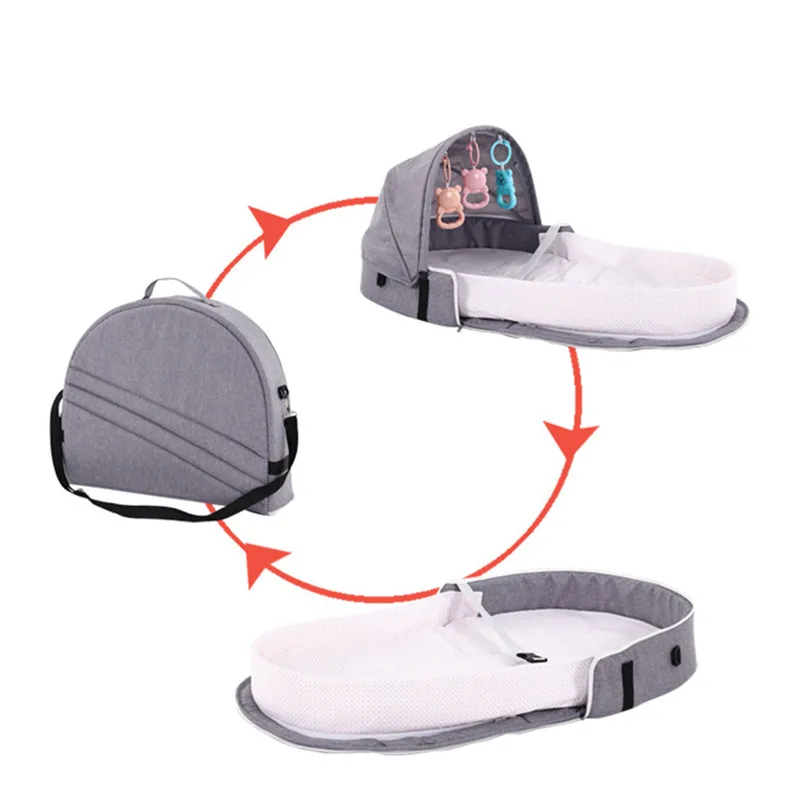 Baby Travel Portable Mobile Crib Baby Nest Cot Newborn Multi-function Folding Bed Child Foldable Chair With Toys Mosquito Net