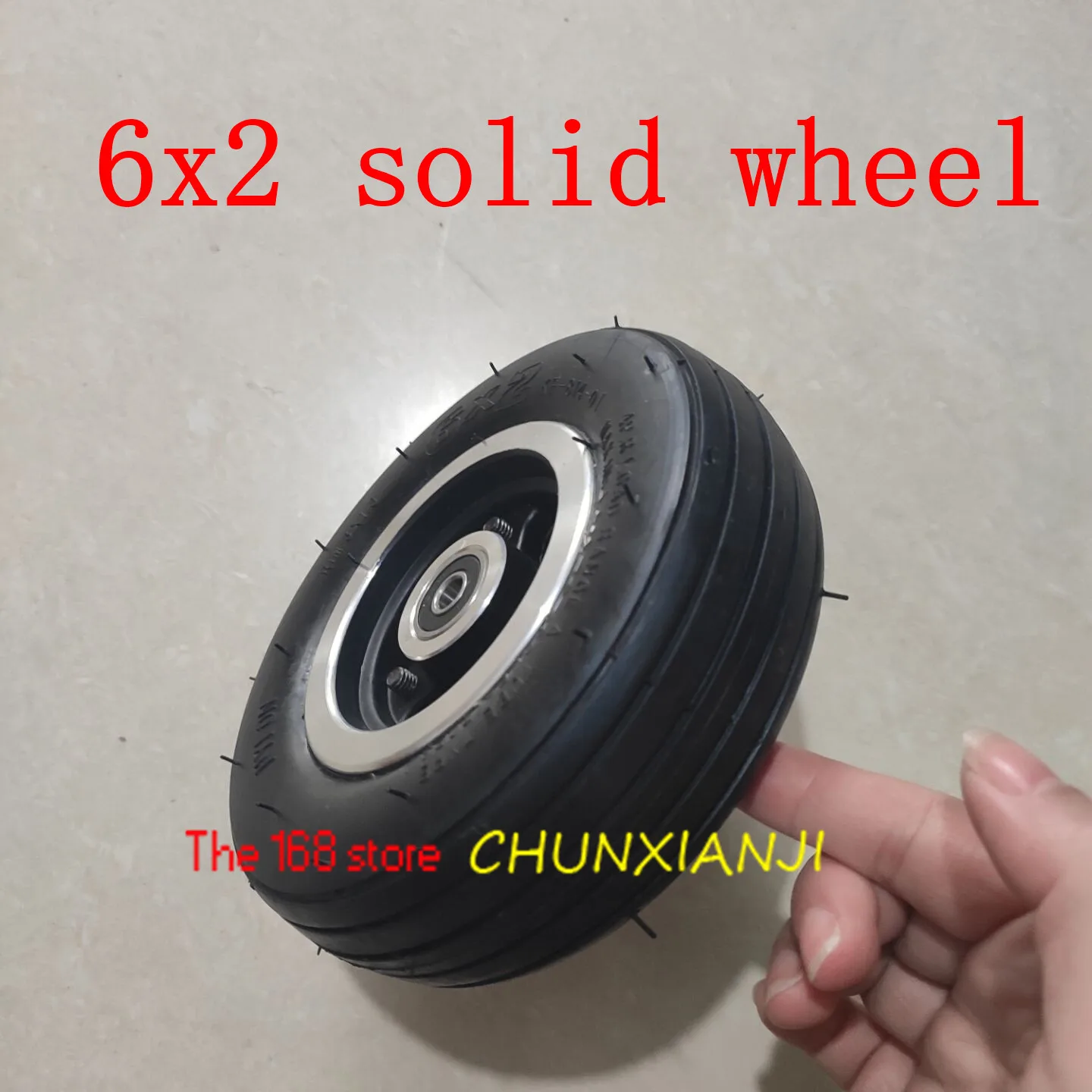 Size 6 Inch Electric Scooter Wheel 6x2 Solid Tire 6*2 Solid Wheel Metal
