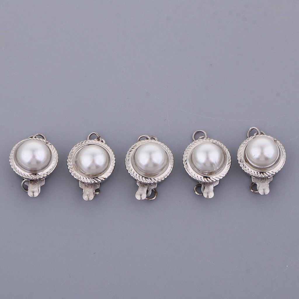 Prettyia 5x pearl jewelry clasp necklace bracelet DIY connect buckle hooks