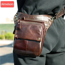 Aimeison сумка для ног из натуральной кожи, поясная сумка для мотоцикла, поясная сумка, сумка для телефона, сумка для путешествий, Мужская маленькая сумка для ног, тактическая
