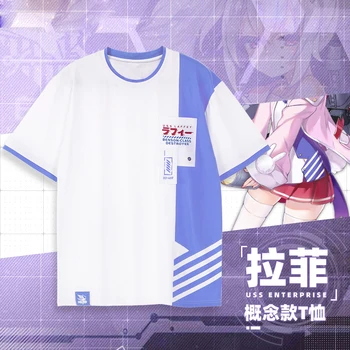 

Game Azur Lane USS Laffey Cosplay Summer Anime Fashion Short Sleeve Tops T-shirt Tee Casual Student Men Women Pullovers