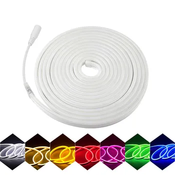 

LED Strip Flexible Neon Light 12V Waterproof Led Ribbon Rope Dimming Flex Tube Tape Decorat Room Warm White Yellow Red Green