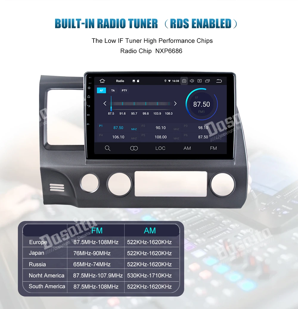 Dasaita Android Car GPS navigation for Honda Civic (8)
