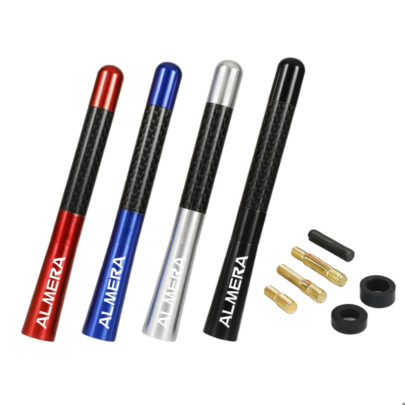 12cm Short Stubby Mast Carbon Fiber Radio Antenna Aerial Nissan Almera G15 N16 Accessories Car Styling
