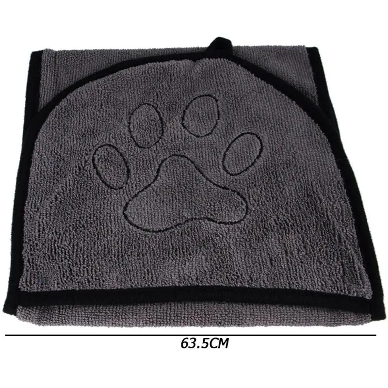 Милое банное полотенце для домашних животных, удобное дышащее многоразовое абсорбирующее полотенце для домашних животных с карманом для домашних животных - Цвет: Black